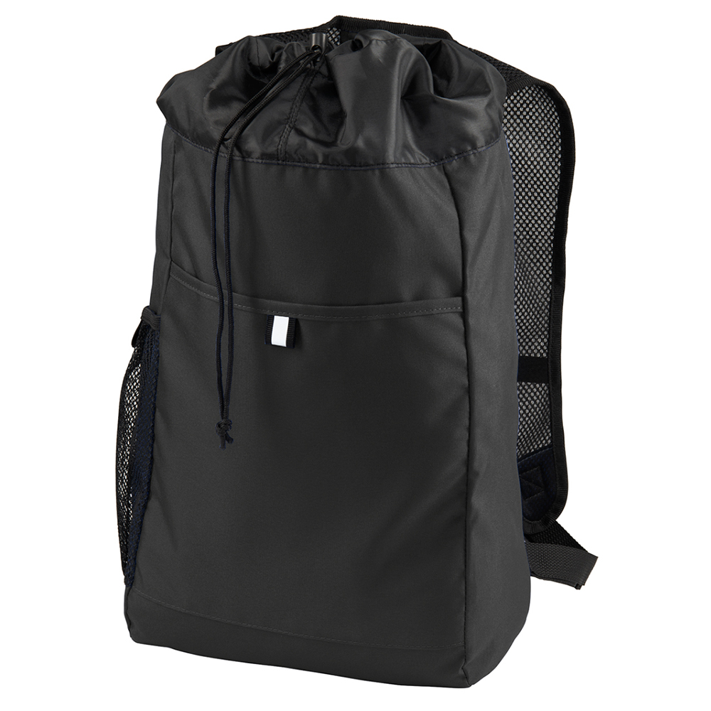 Port Authority Hybrid Backpack - Drawstring Top, Black, One Size
