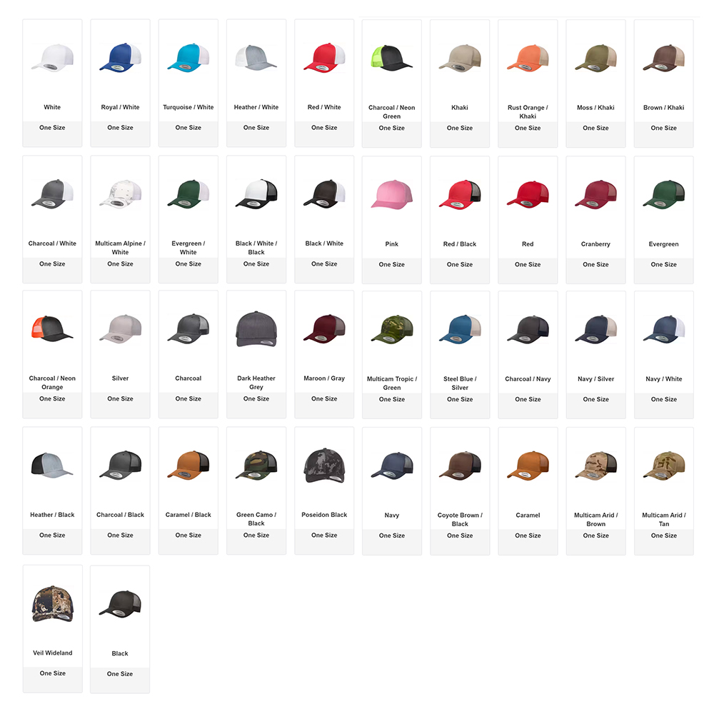 retro trucker cap colors