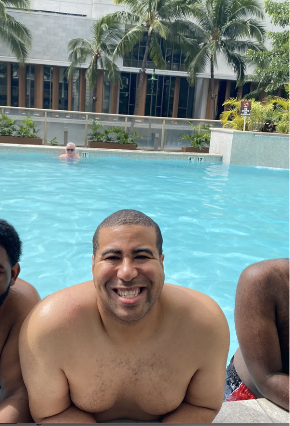 carter in pool during hawaii special olympics trip adaptive sports