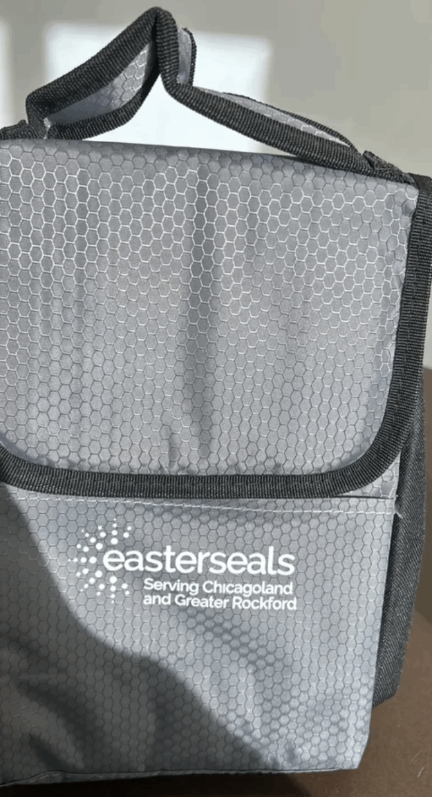 custom lunch bag made by HB threads team