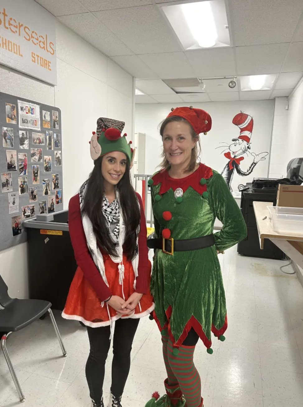 easterseals leadership team spreading holiday cheer and custom lunch bags to students across the city