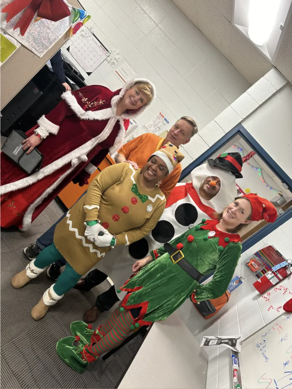 easterseals leadership team spreading holiday cheer and custom lunch bags to students across the city