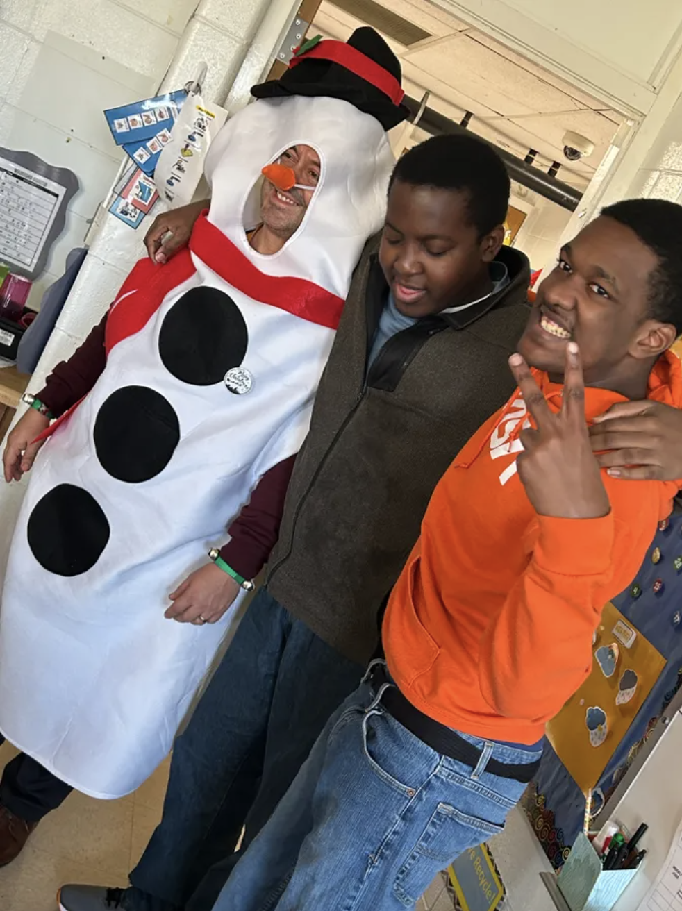 easterseals leadership team spreading holiday cheer and custom lunch bags to students across the city