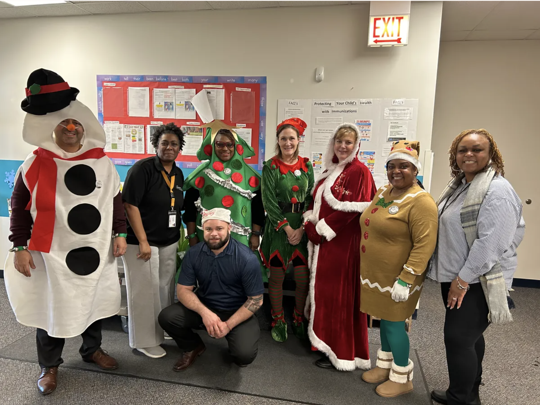 easterseals leadership team spreading holiday cheer and custom lunch bags to students across the city