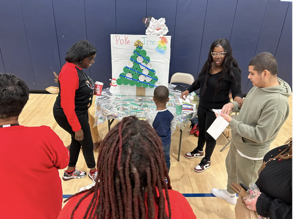 winter festival easterseals academy with hb threads pop up table