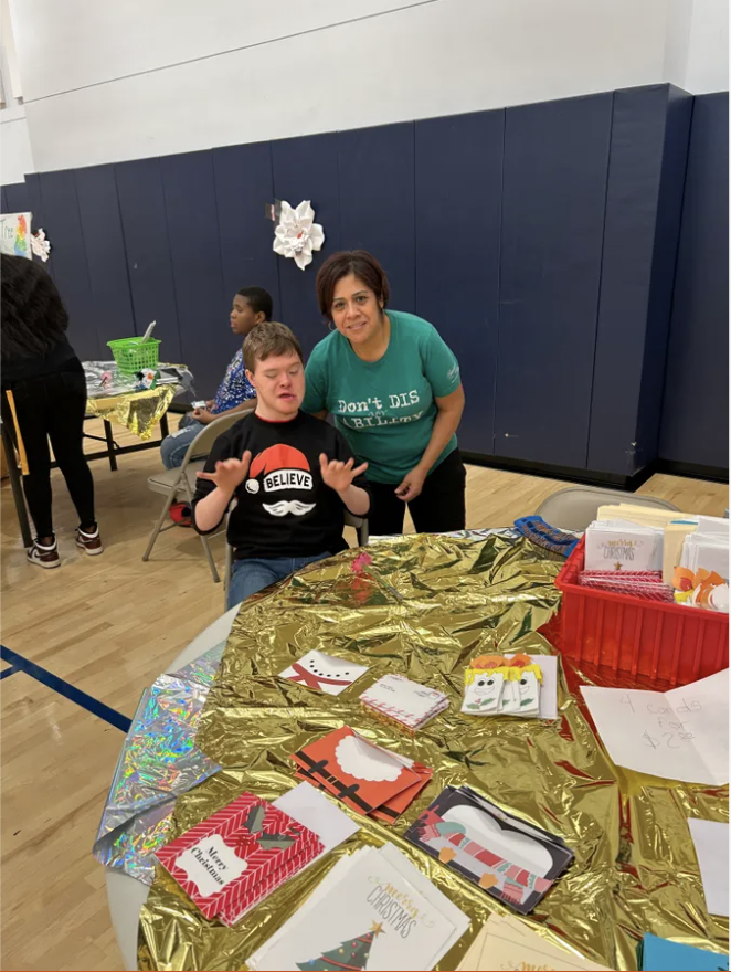 winter festival easterseals academy with hb threads pop up table