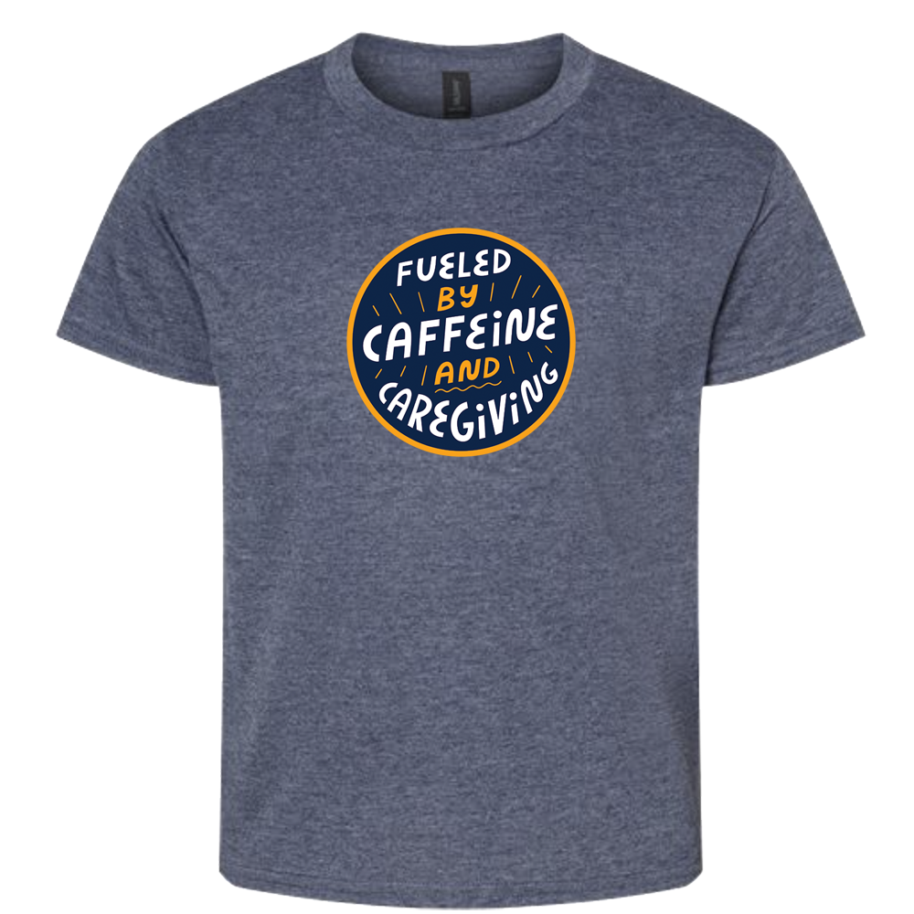 Fueled by Caffeine and Caregiving - Gildan Youth Softstyle T-shirt